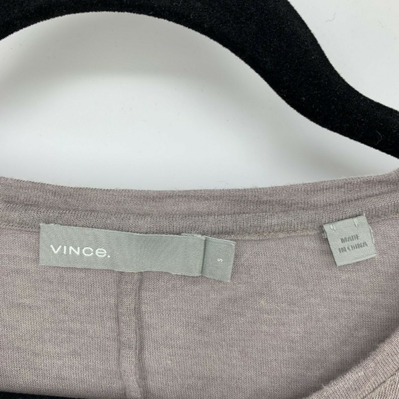 Vince Brown Long Sleeve Solid Pullover T Shirt Top - Picture 4 of 5